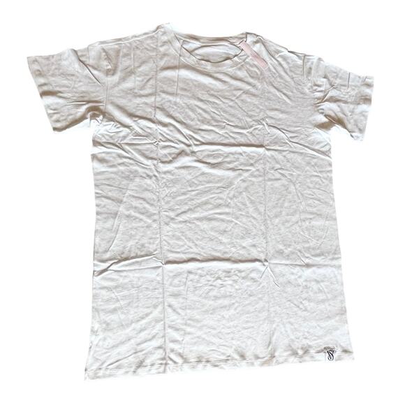 NEW Victoria's Secret SLEEP SHIRT Women's M/L 100% Cotton White Snow Heather PJS - Picture 12 of 13